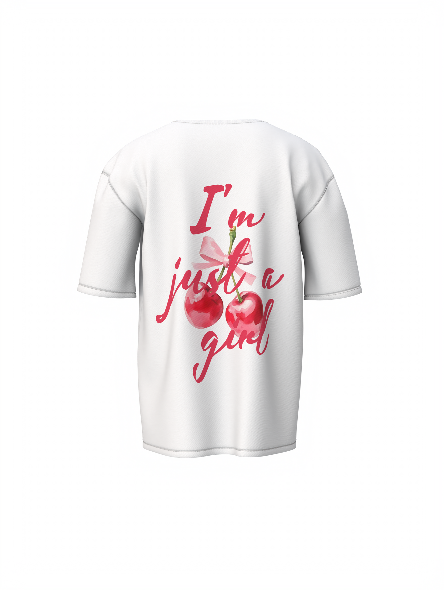 I'M Just a Girl Graphic White Oversized T-Shirt, Self-Love