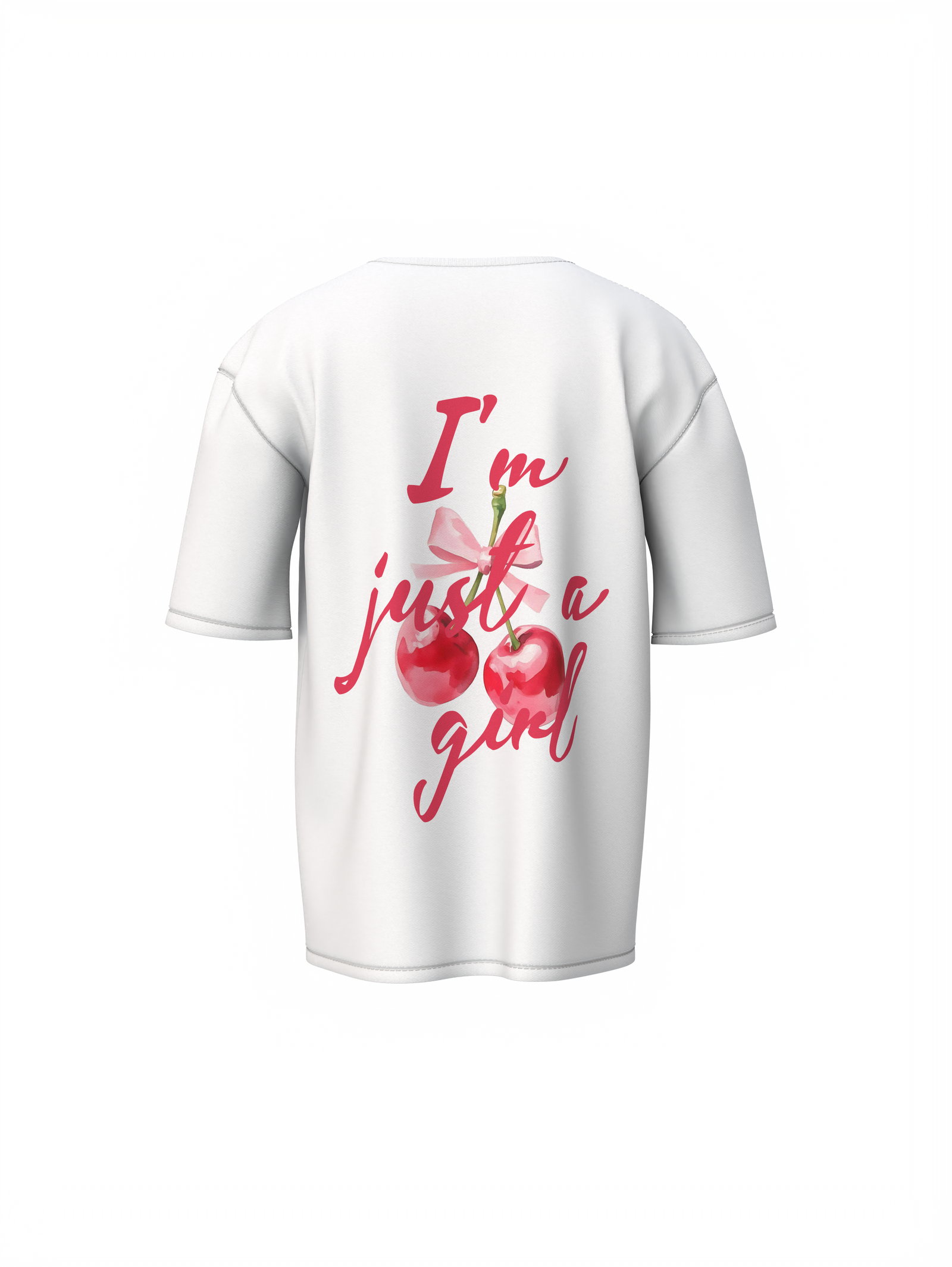I'M Just a Girl Graphic White Oversized T-Shirt, Self-Love