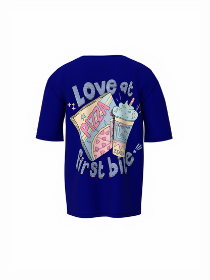 Love at First Bite Blue Oversized T-Shirt Love Vibes Style