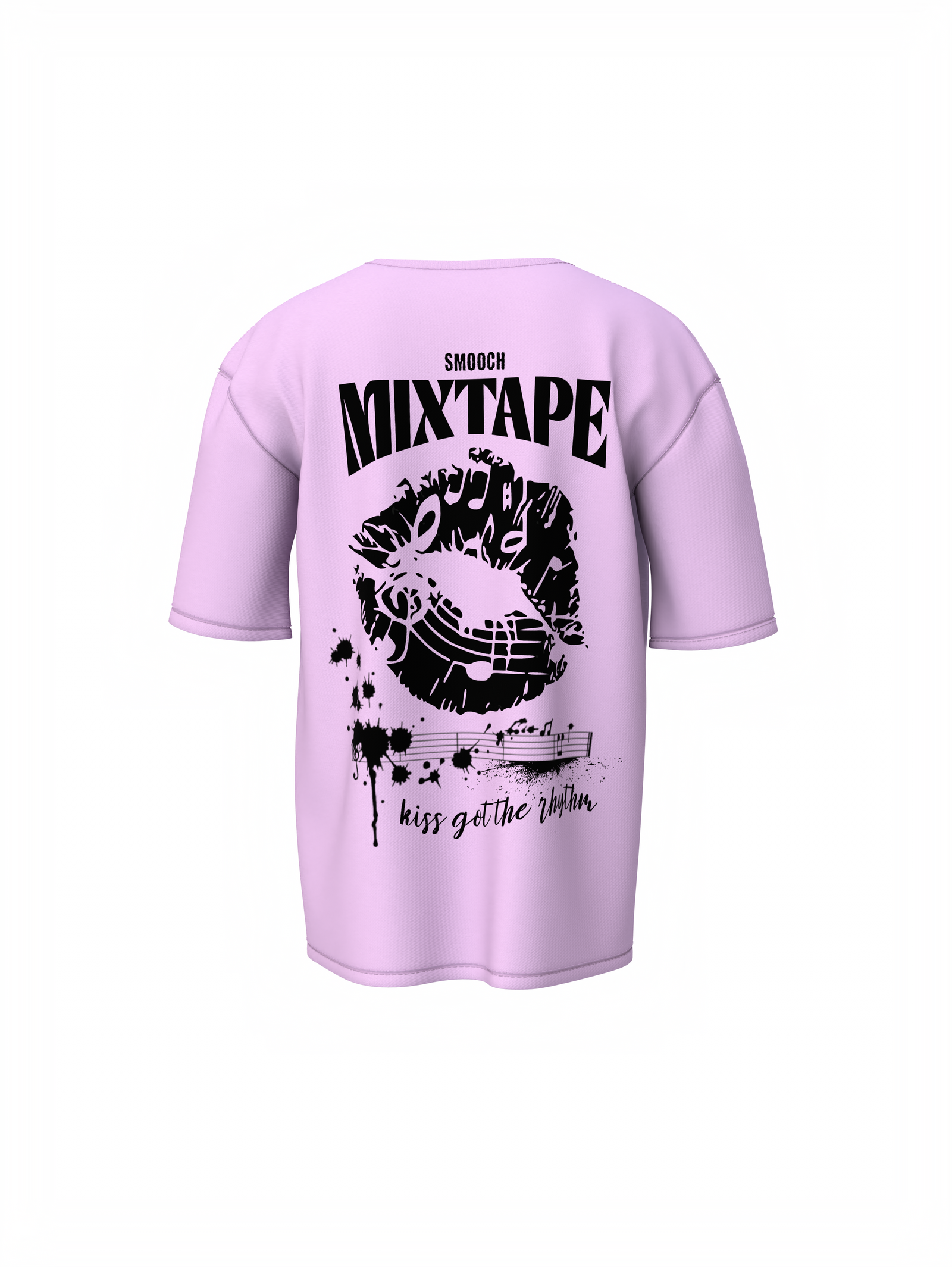 Mixtape Love Graphic Lavender Oversized T-Shirt Unisex Tee