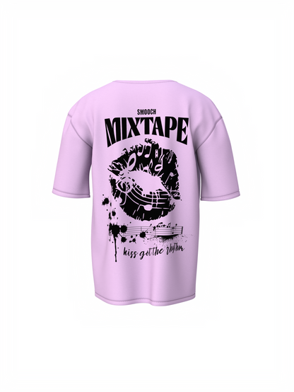 Mixtape Love Graphic Lavender Oversized T-Shirt Unisex Tee