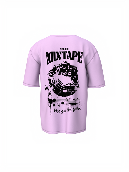 Mixtape Love Graphic Lavender Oversized T-Shirt Unisex Tee