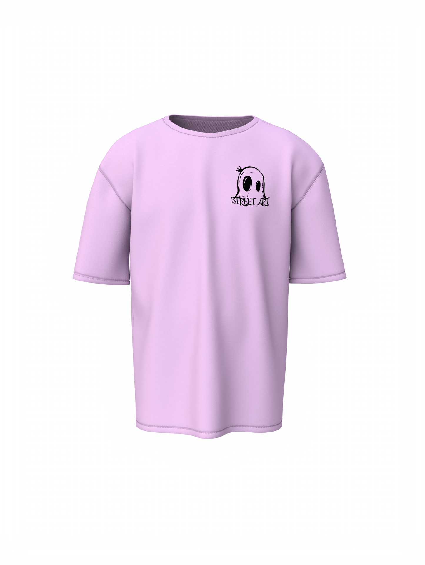 Street Art Music Lavender Oversized T-Shirt Retro Music Tee