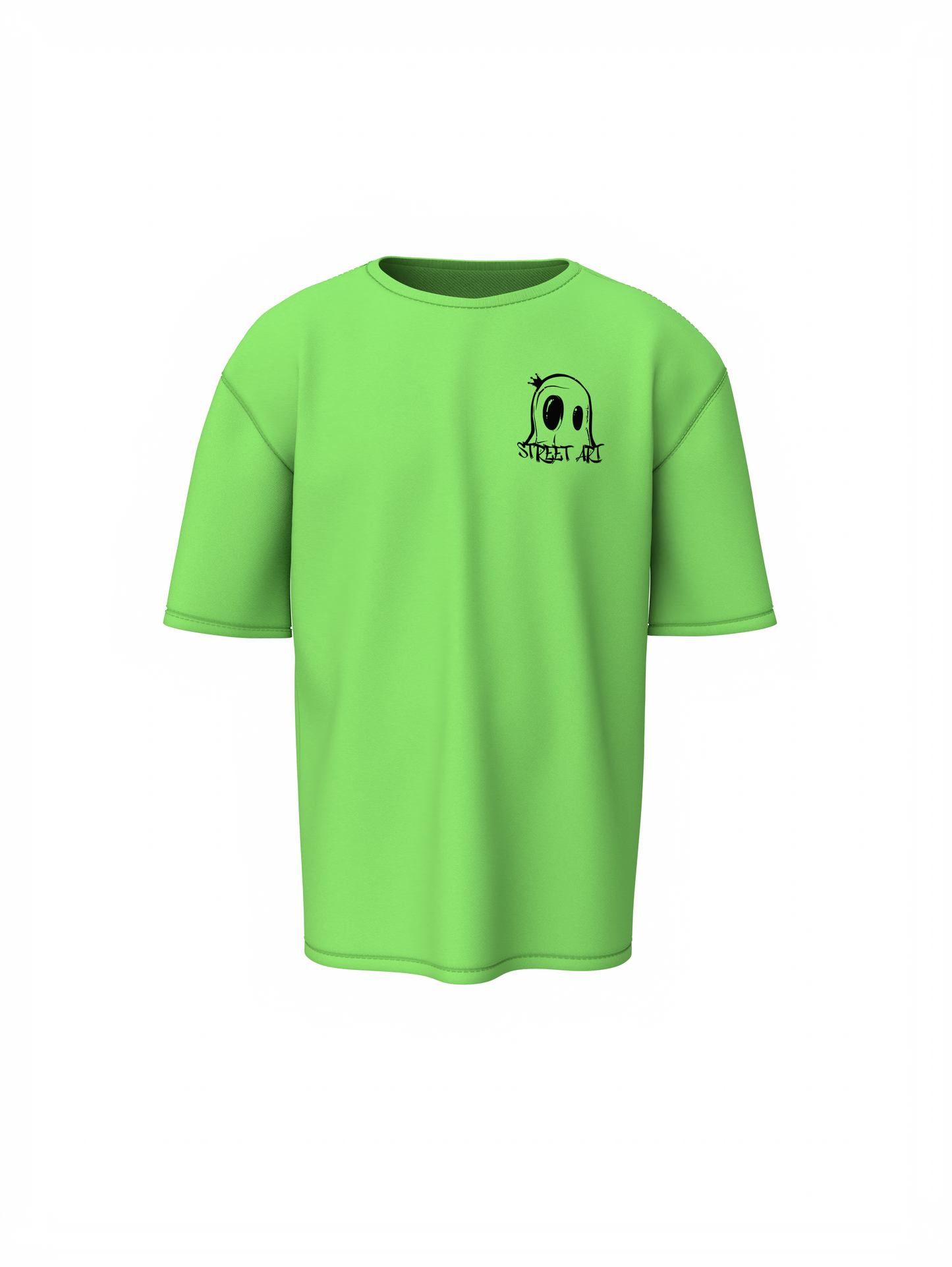 Street Art Music Saga Green Oversized T-Shirt Retro Music Tee
