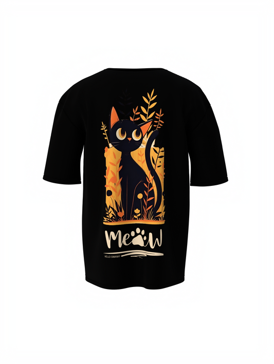 Black Cat Oversized T-Shirt