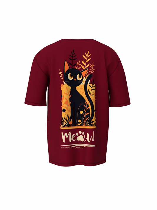 Black Cat Oversized T-Shirt