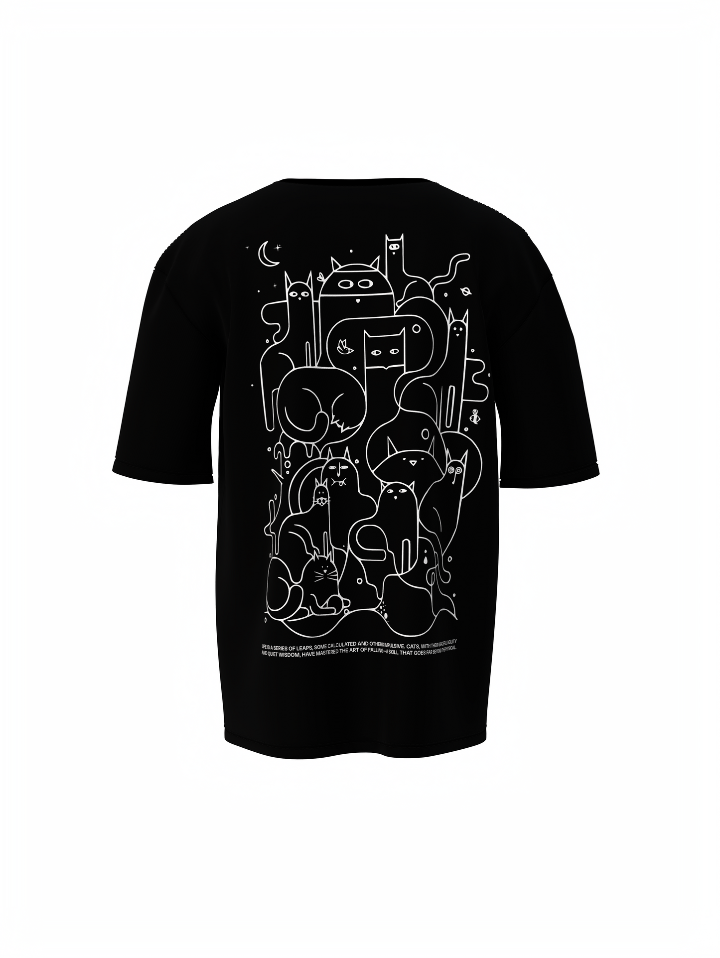Animals Line Art Oversized T-Shirt