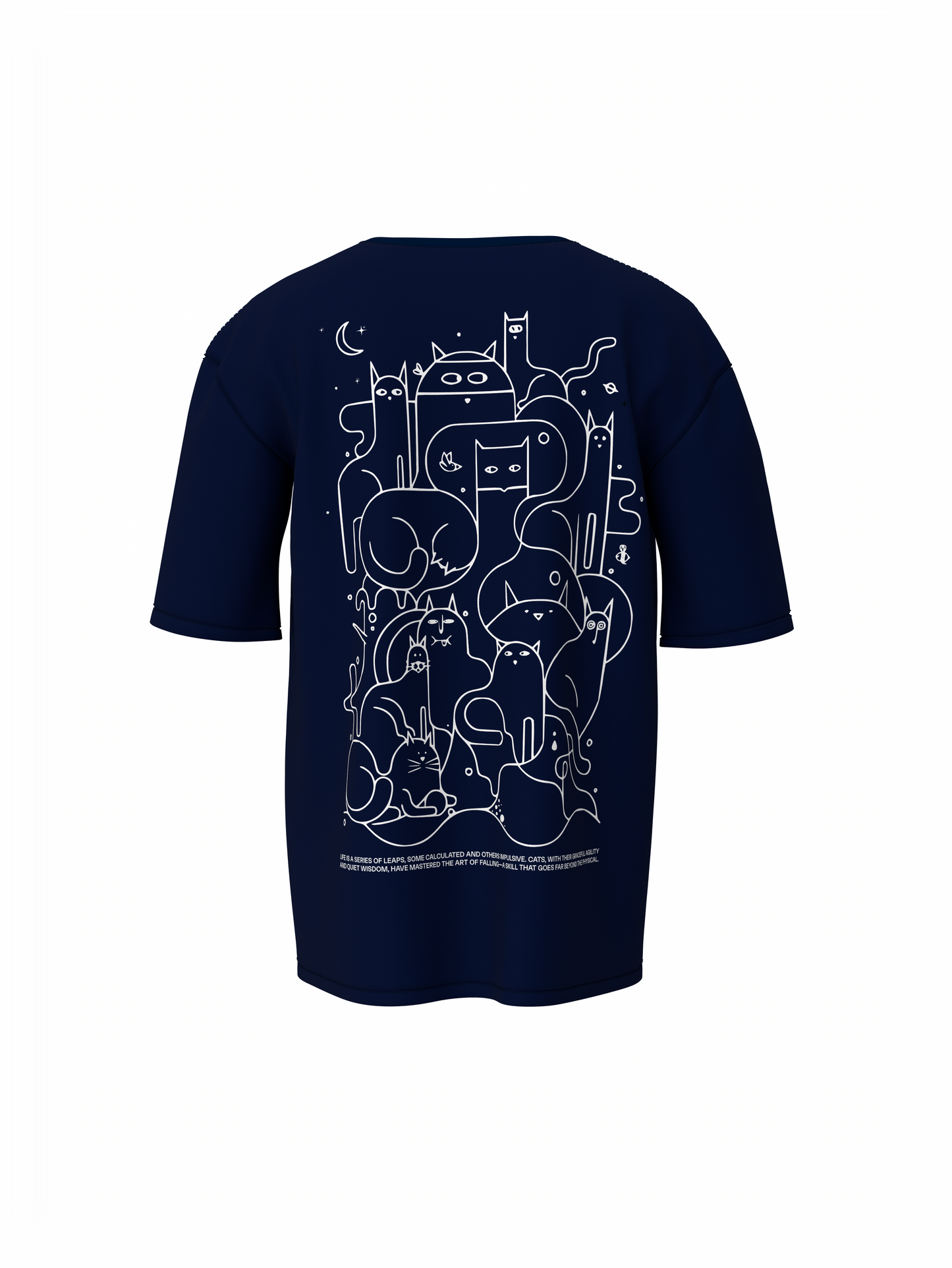 Animals Line Art Oversized T-Shirt