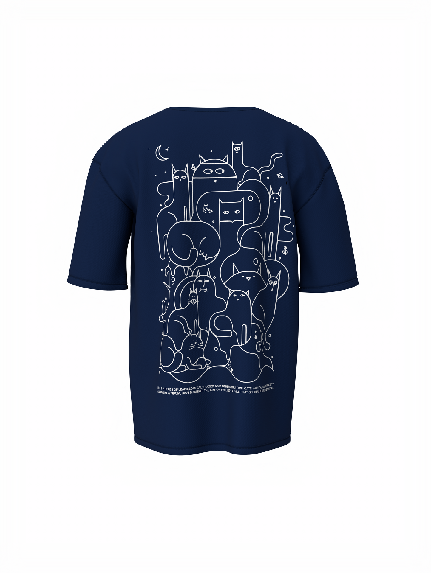 Animals Line Art Oversized T-Shirt