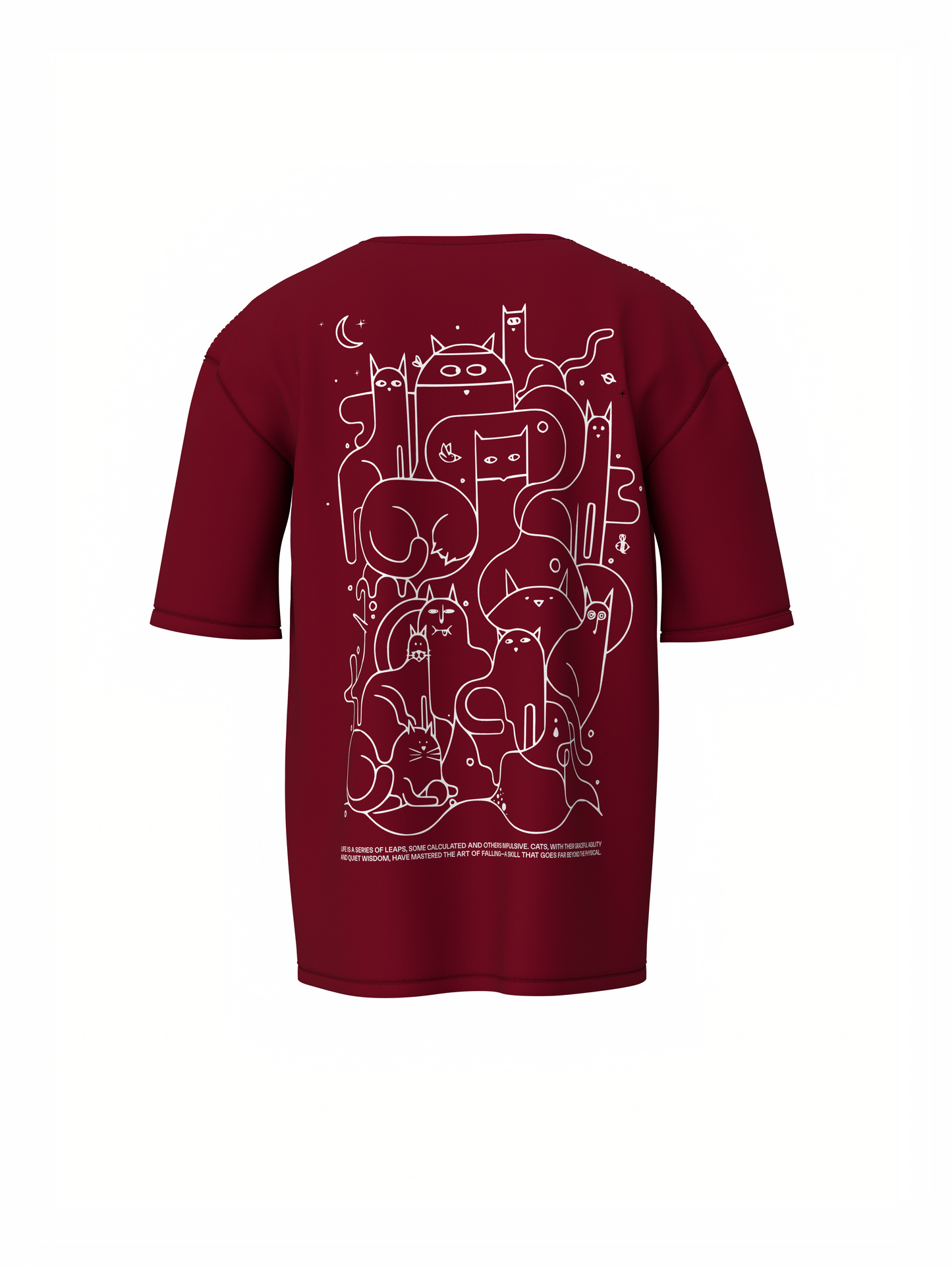 Animals Line Art Oversized T-Shirt