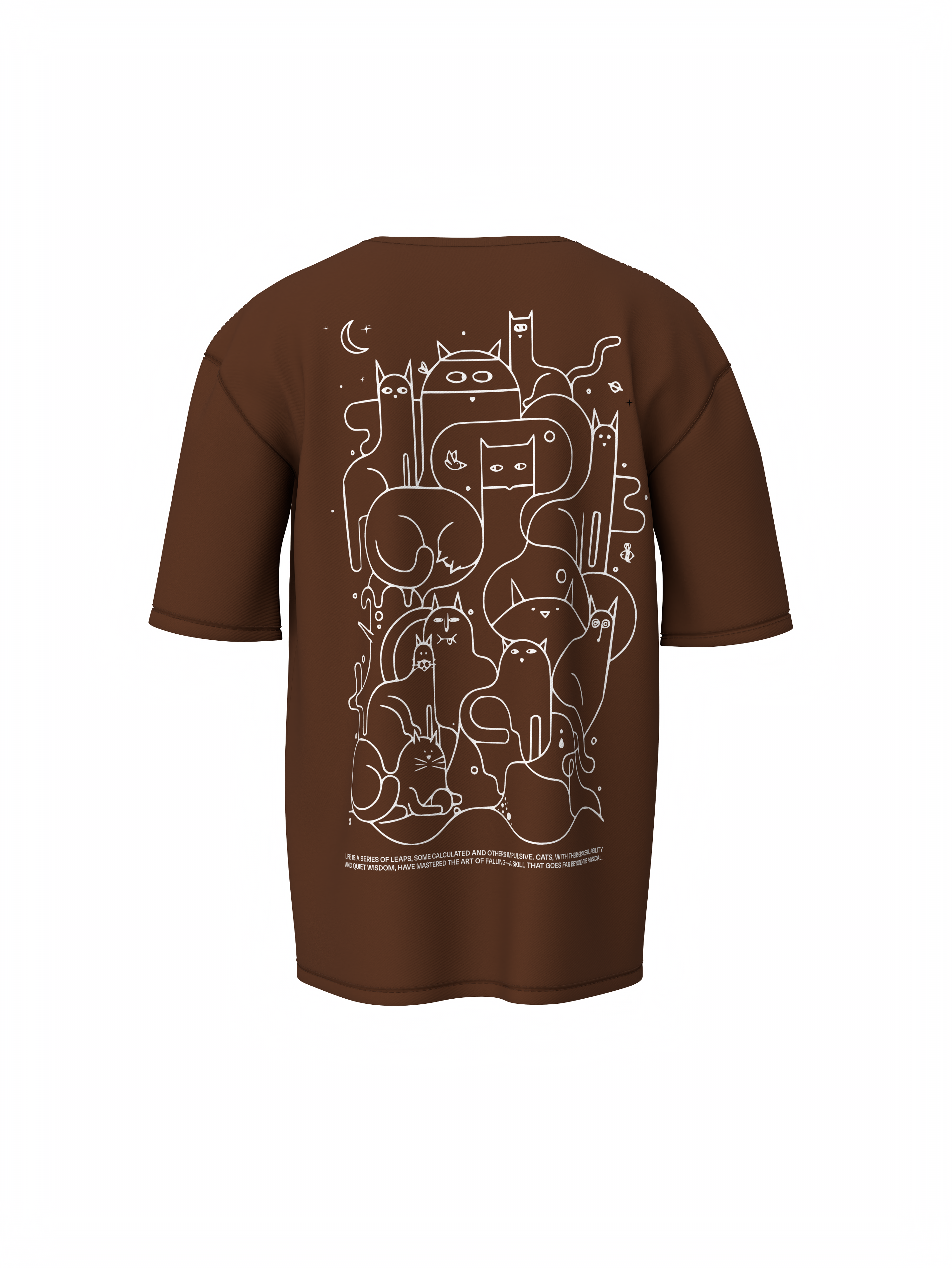 Animals Line Art Oversized T-Shirt