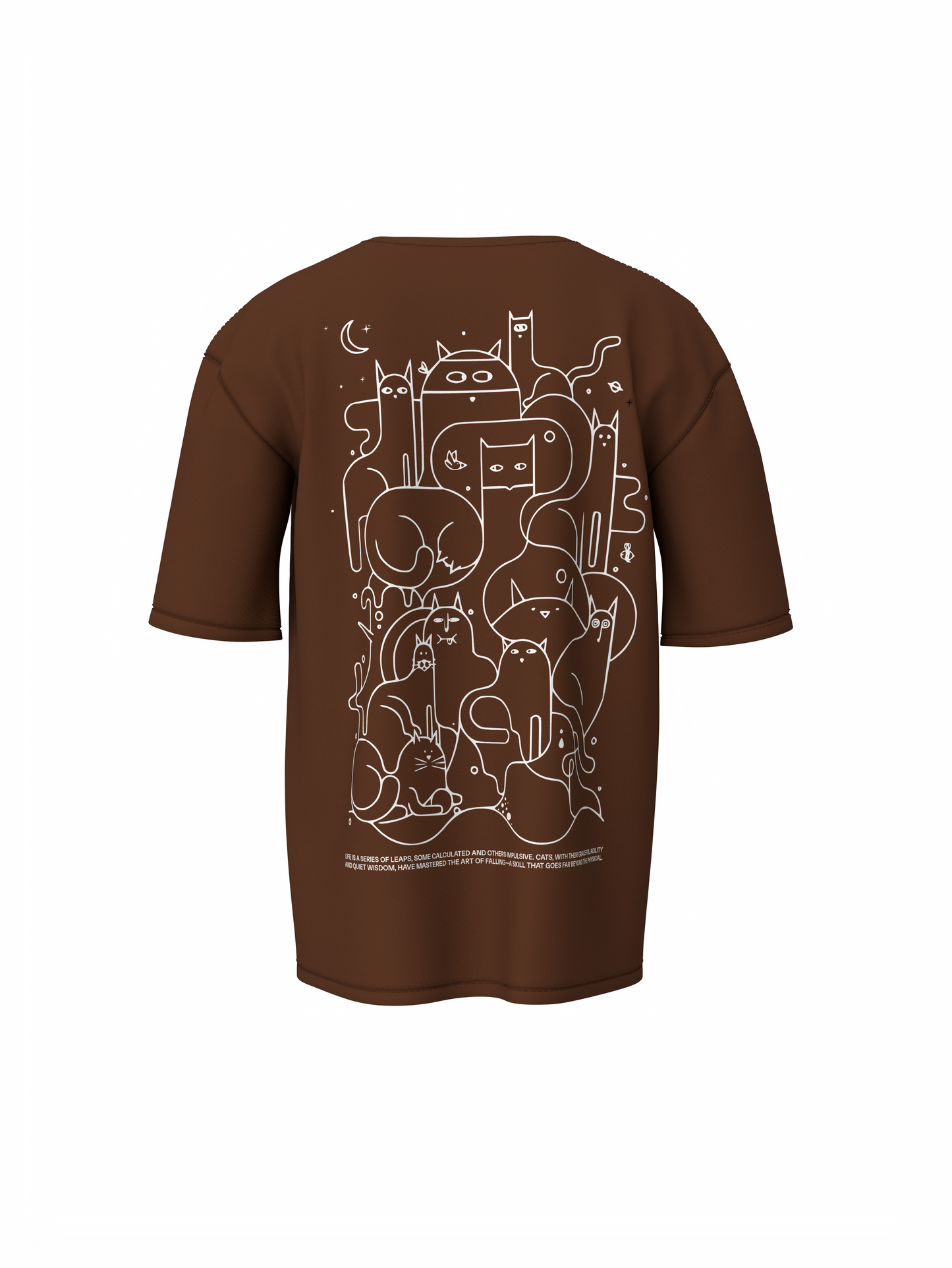 Animals Line Art Oversized T-Shirt