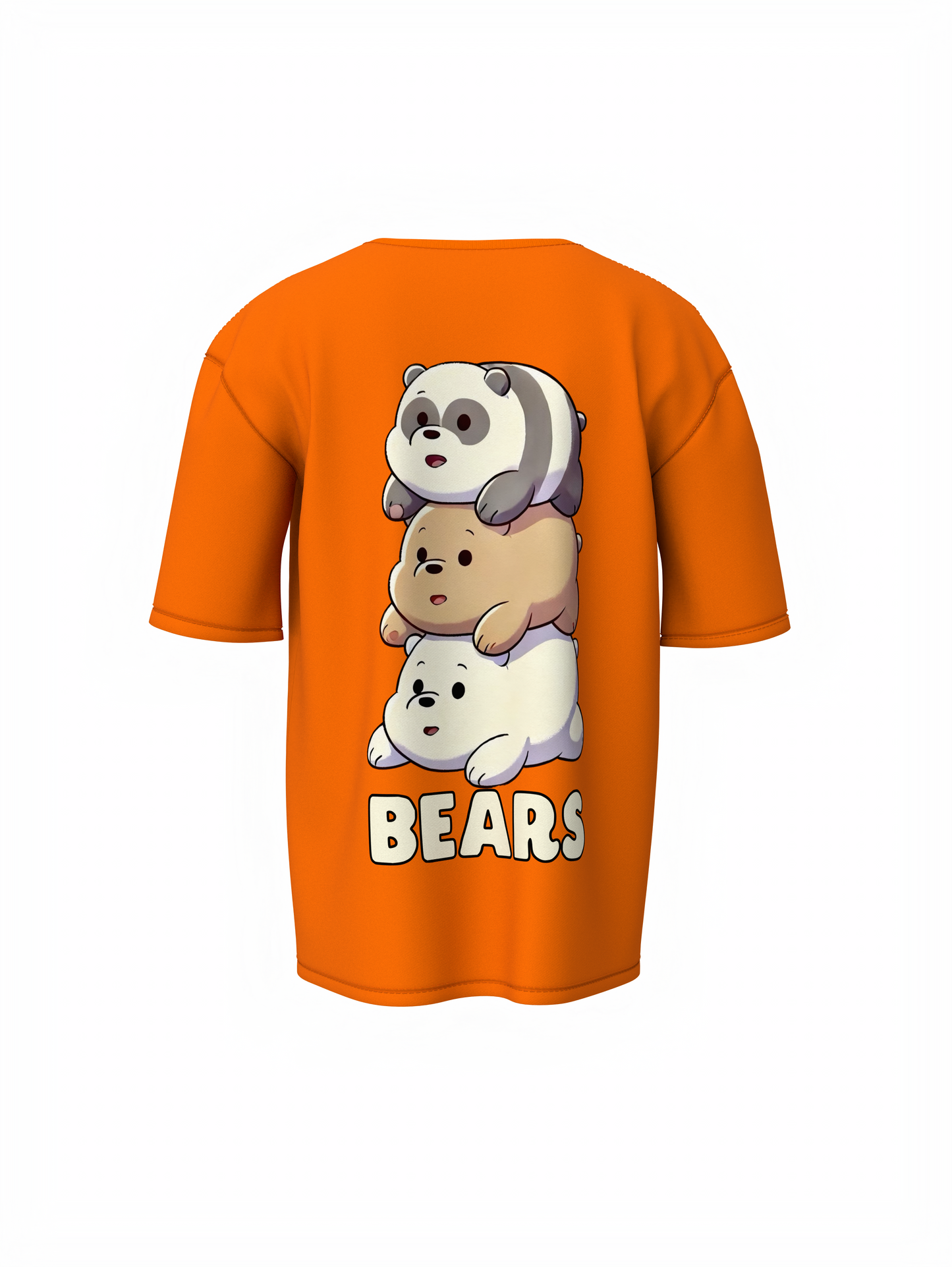 Three Bears Oversized T-Shirt Cute Cartoon Graphic Tee Fits