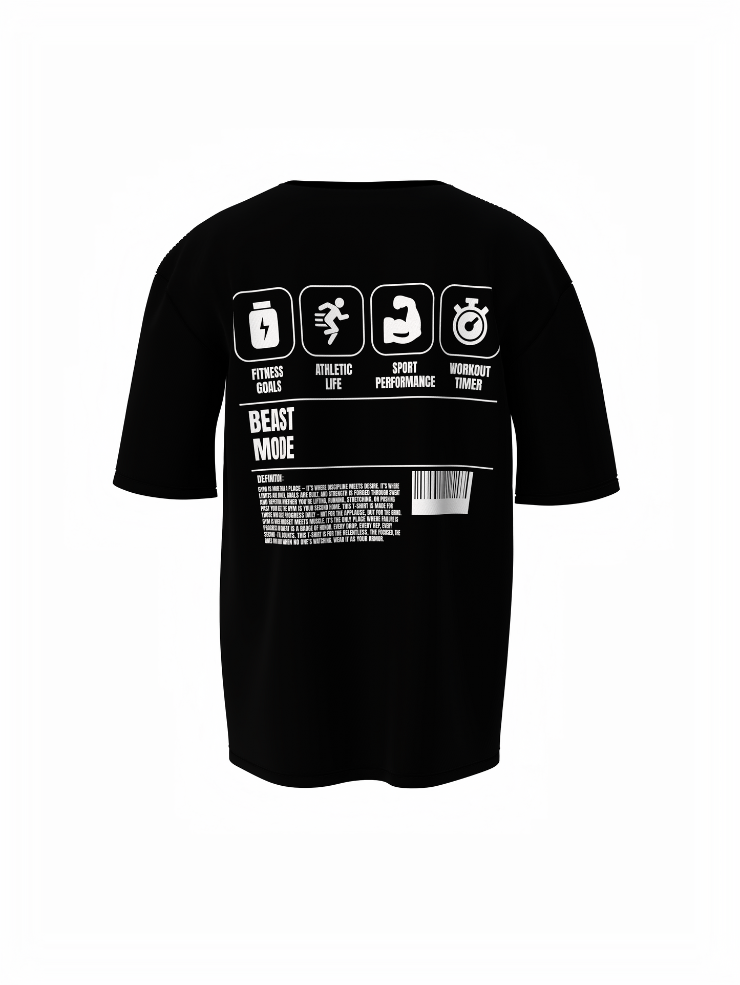 Beast Mode Oversized T-Shirt Bold & Comfortable Workout Tee