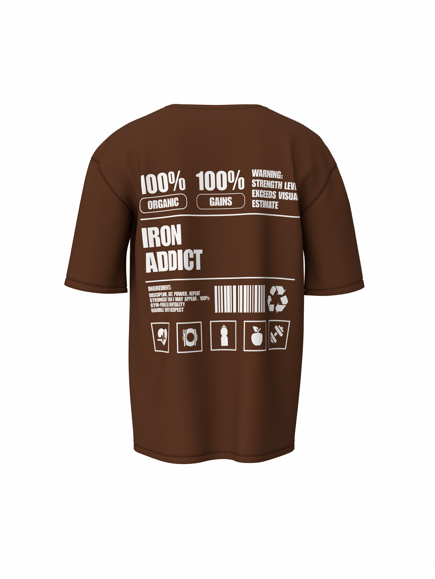 Iron Addict Oversized Gym T-Shirt  Power for Strength Lifters