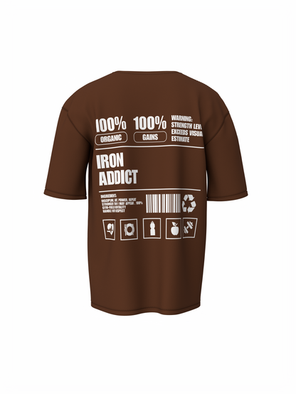 Iron Addict Oversized Gym T-Shirt  Power for Strength Lifters