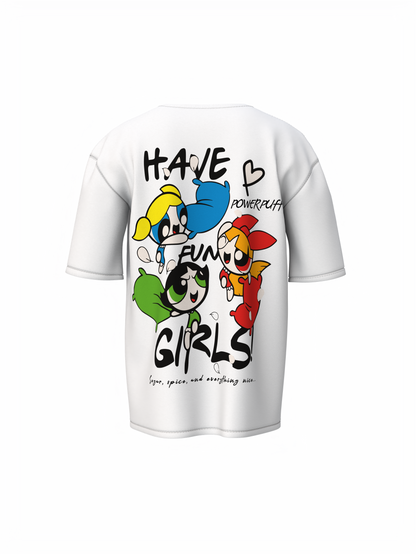 Powerpuff Girls Oversized T-Shirt for Cute Streetwear Tee Wear