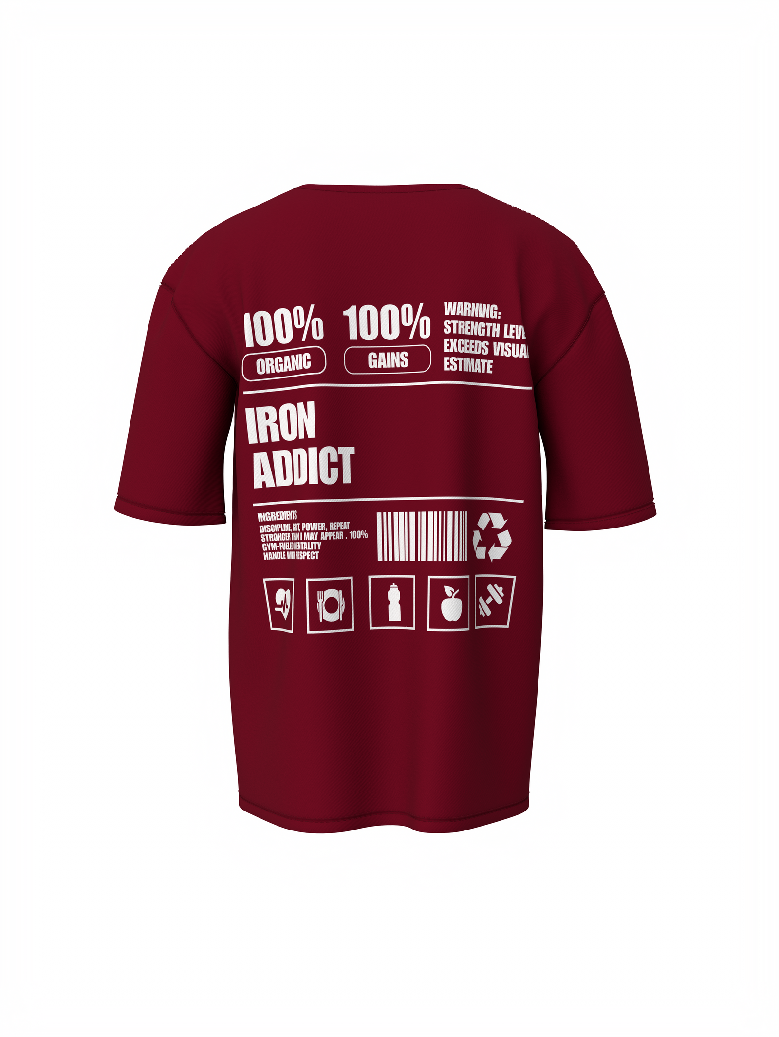 Iron Addict Oversized Gym T-Shirt  Power for Strength Lifters