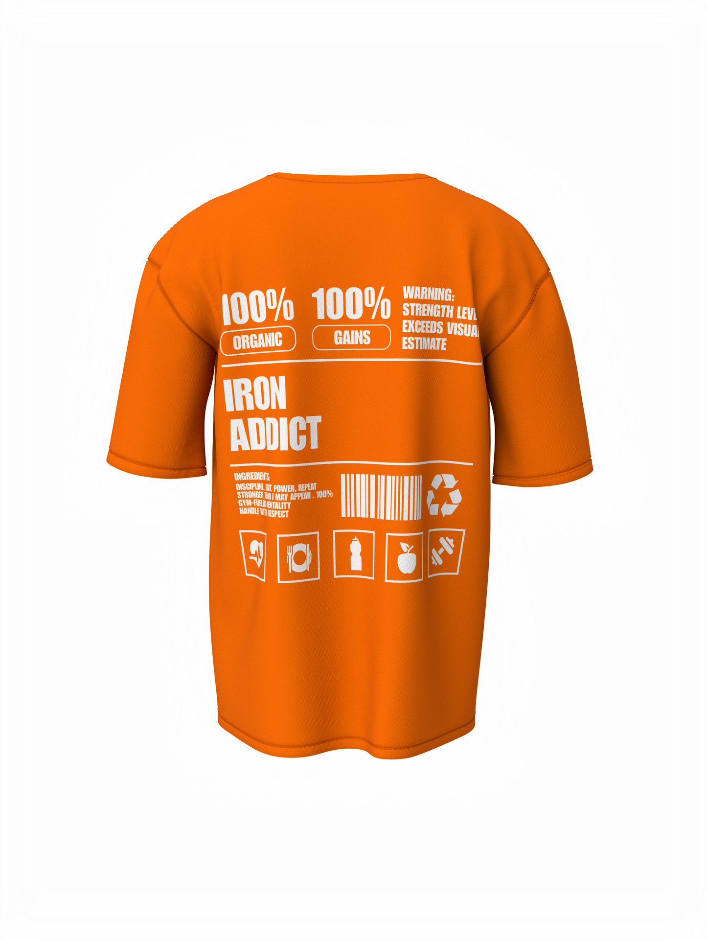 Iron Addict Oversized Gym T-Shirt  Power for Strength Lifters