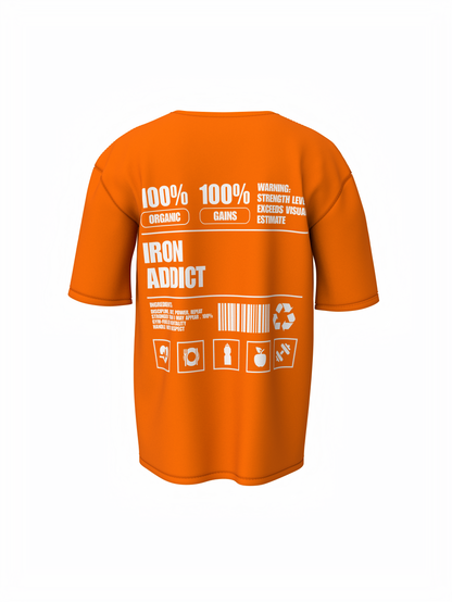 Iron Addict Oversized Gym T-Shirt  Power for Strength Lifters
