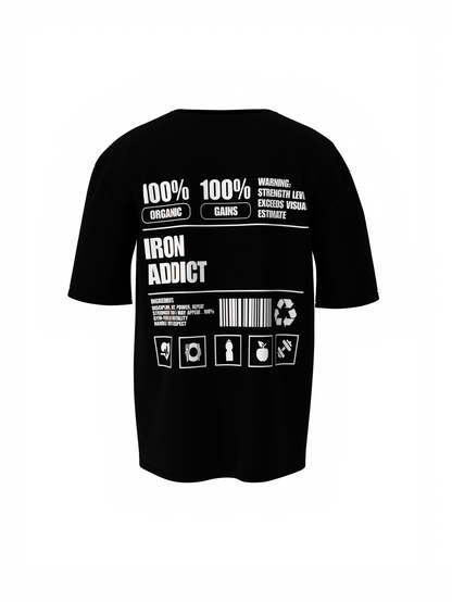 Iron Addict Oversized Gym T-Shirt  Power for Strength Lifters