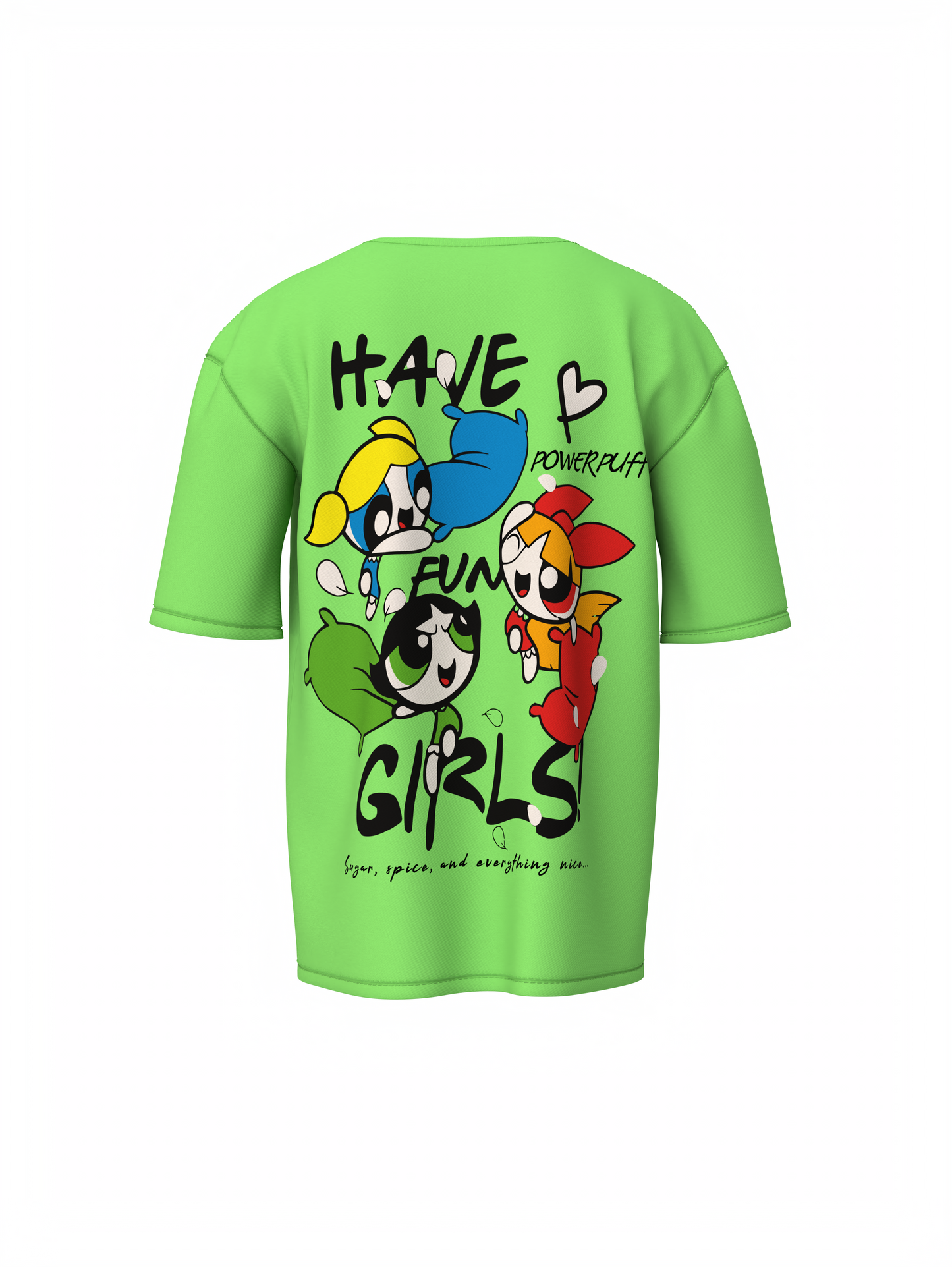 Powerpuff Girls Oversized T-Shirt for Cute Streetwear Tee Wear