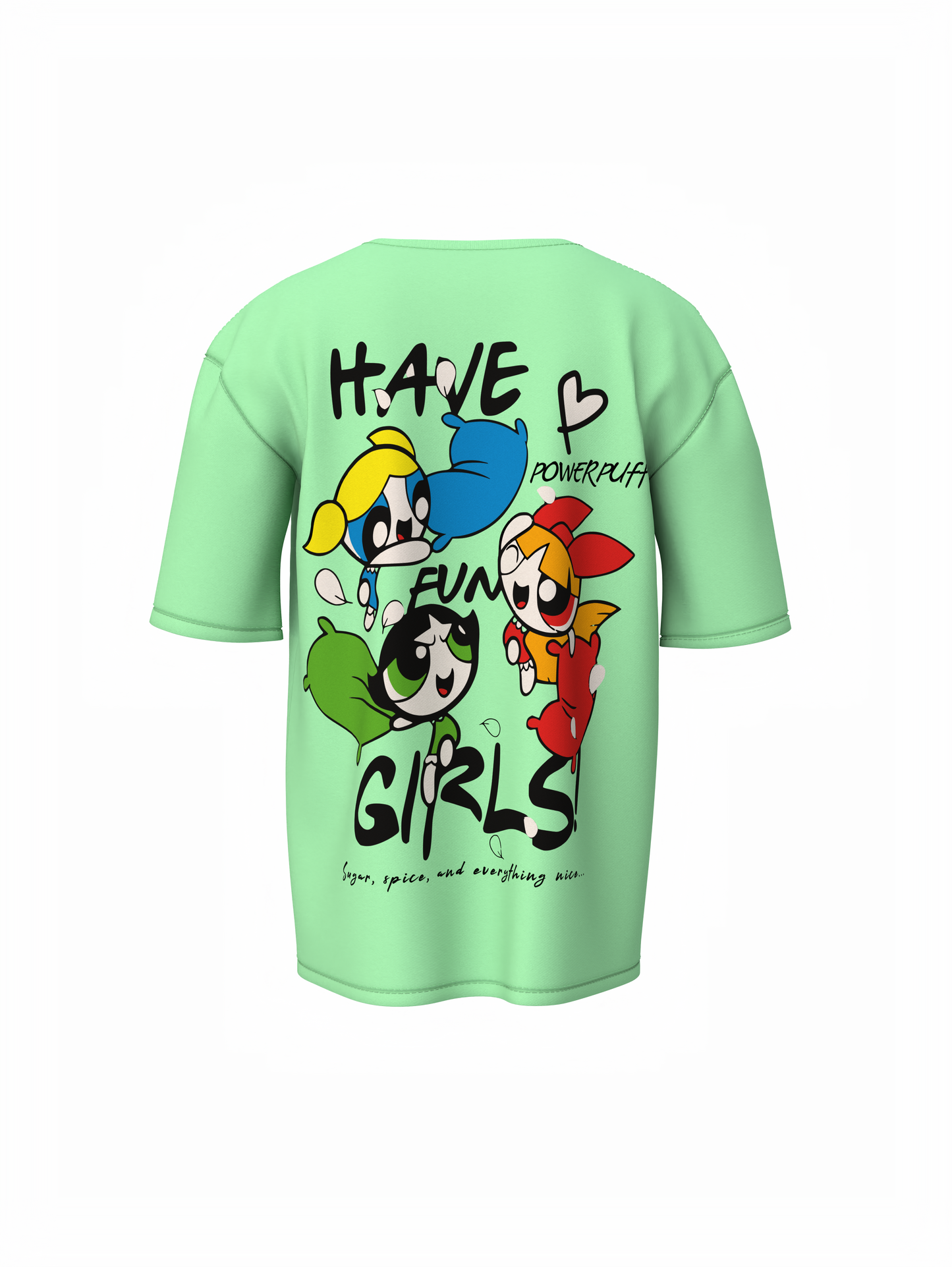 Powerpuff Girls Oversized T-Shirt for Cute Streetwear Tee Wear