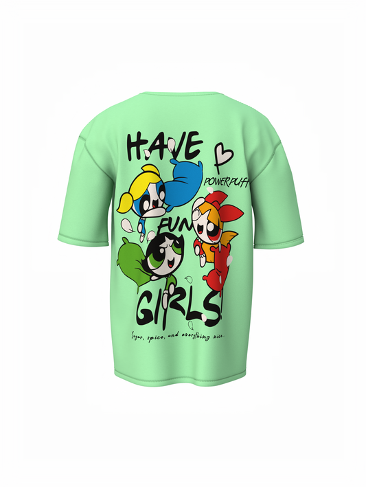Powerpuff Girls Oversized T-Shirt for Cute Streetwear Tee Wear