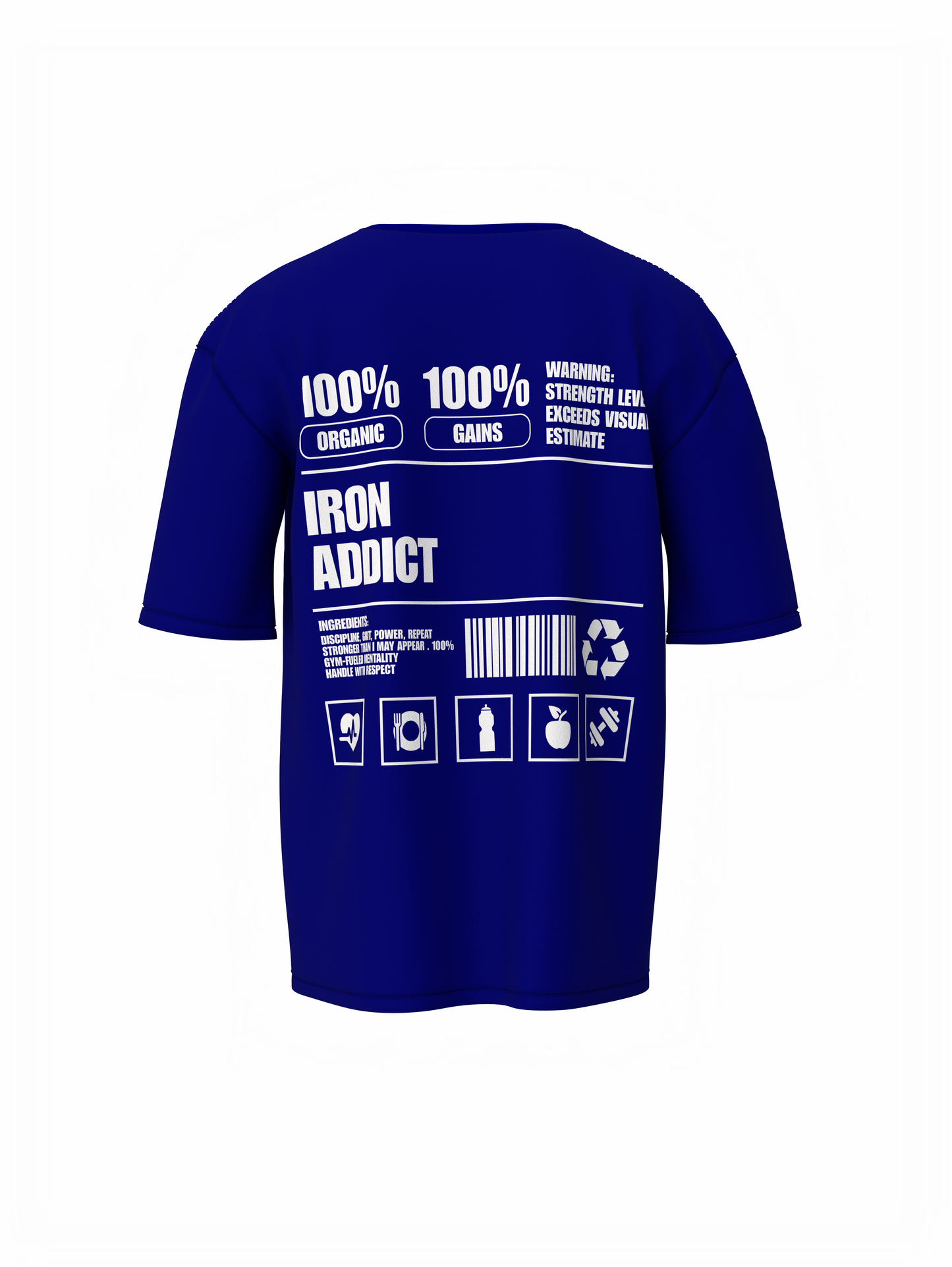 Iron Addict Oversized Gym T-Shirt  Power for Strength Lifters