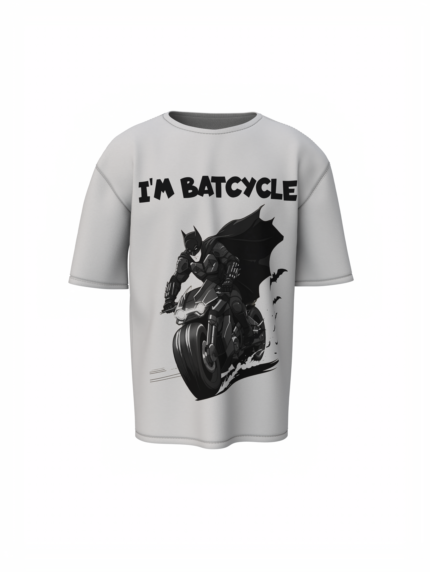 I'M Batcycle T-Shirt Oversized Fit with Bold Batcycle Design