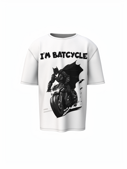 I'M Batcycle T-Shirt Oversized Fit with Bold Batcycle Design