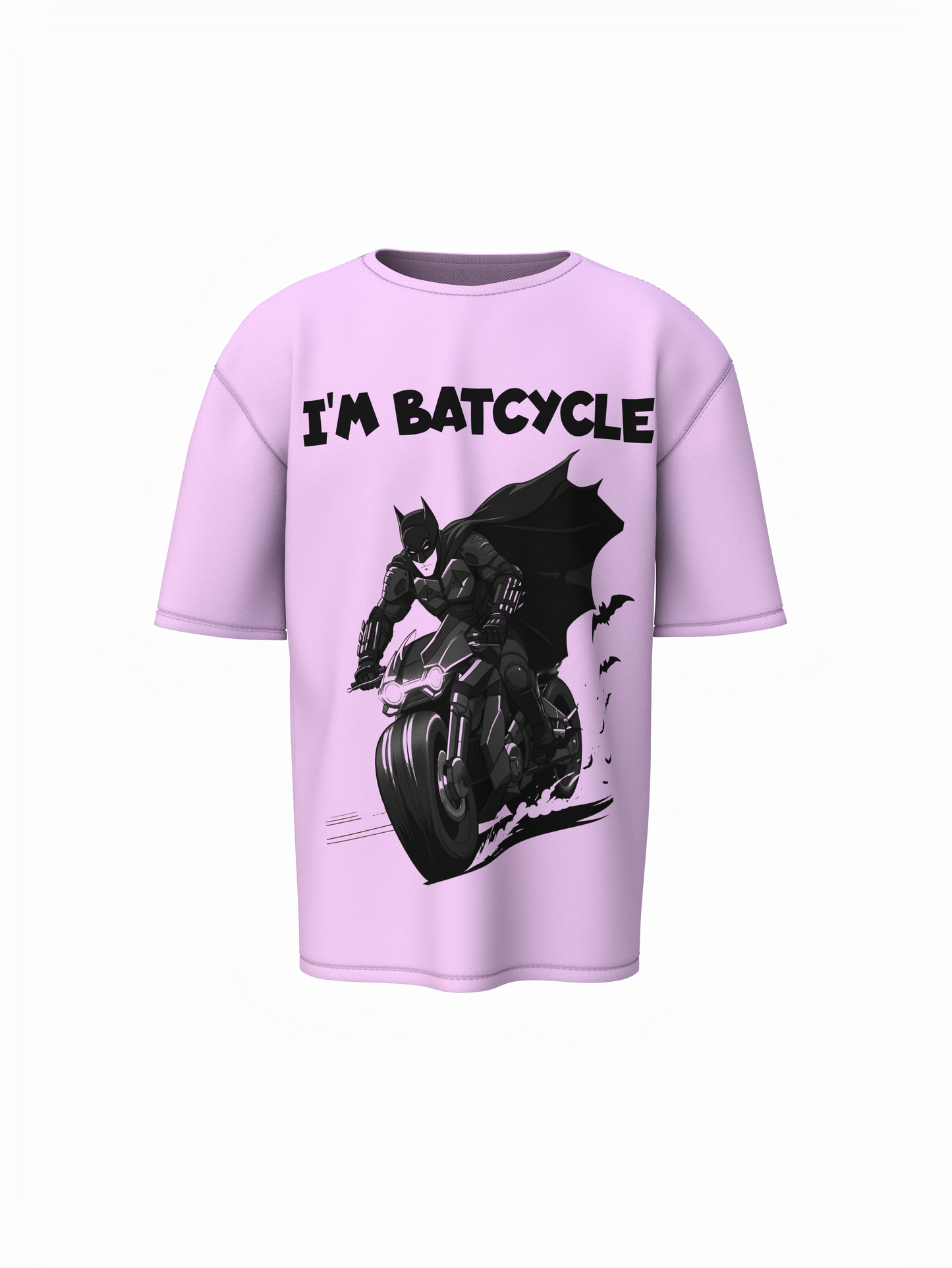 I'M Batcycle T-Shirt Oversized Fit with Bold Batcycle Design