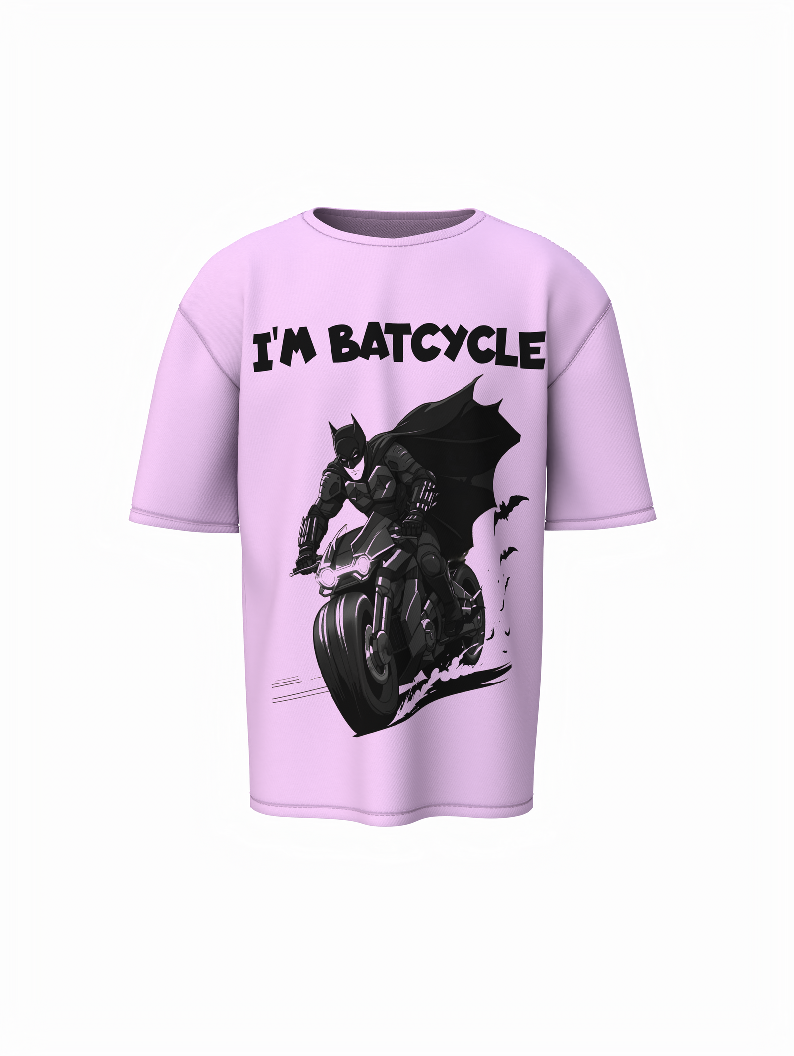 I'M Batcycle T-Shirt Oversized Fit with Bold Batcycle Design