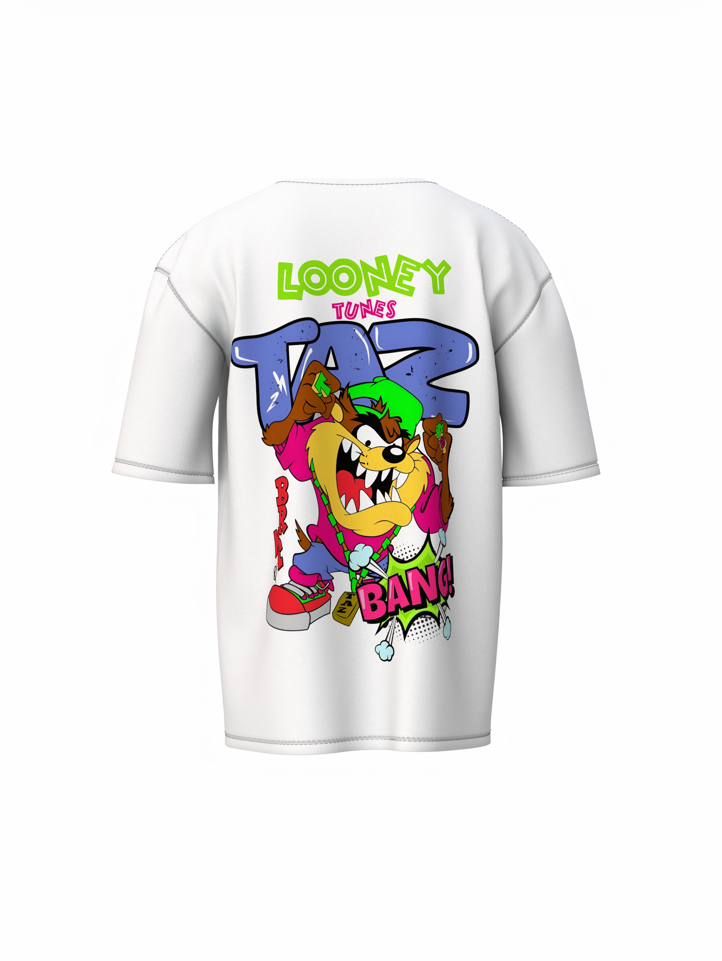 Taz Bang Oversized T-Shirt Fun Cartoon Streetwear Style Tee