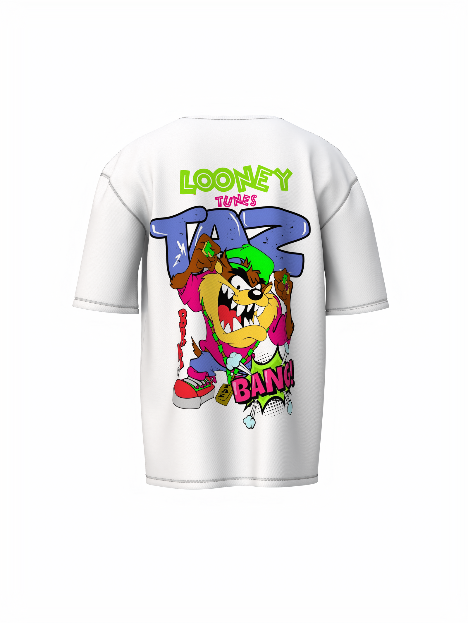 Taz Bang Oversized T-Shirt Fun Cartoon Streetwear Style Tee