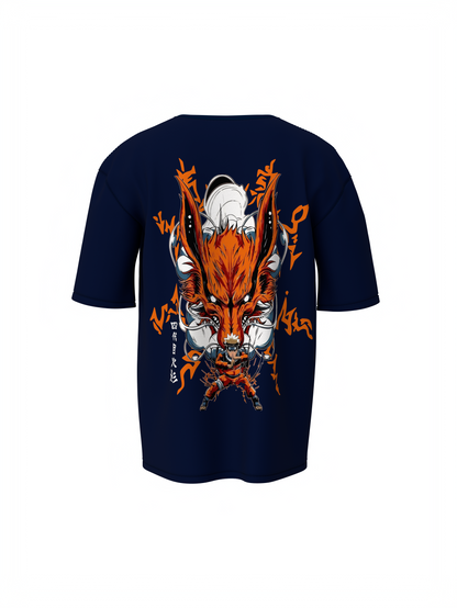 Fox Spirit Surge Oversized T-Shirt – Anime Graphic Style