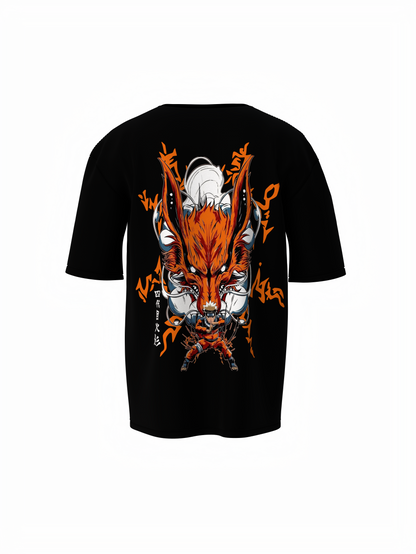 Fox Spirit Surge Oversized T-Shirt – Anime Graphic Style