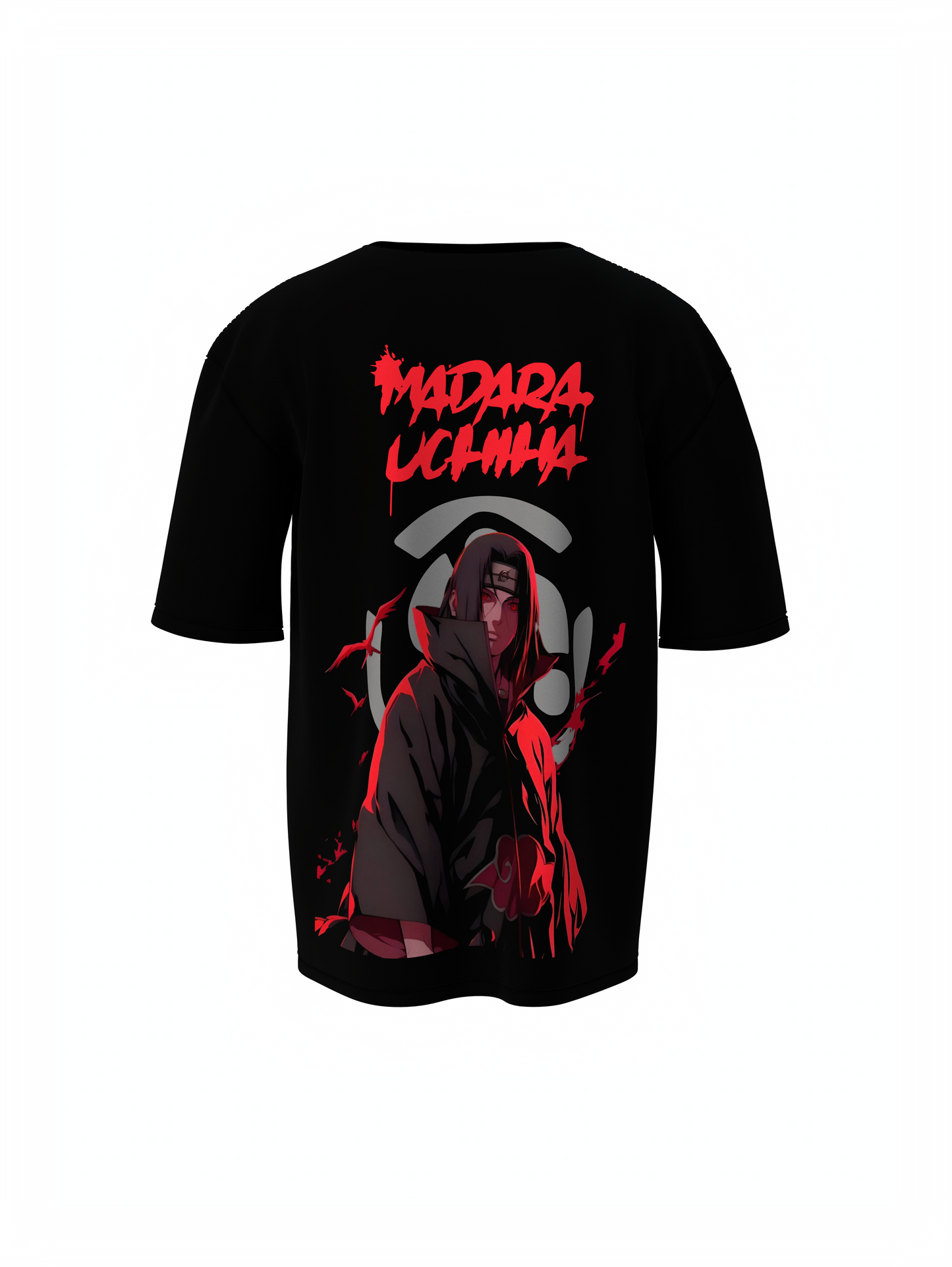 Oversized T-Shirt Rage of Madara Black Graphic Casual Wear