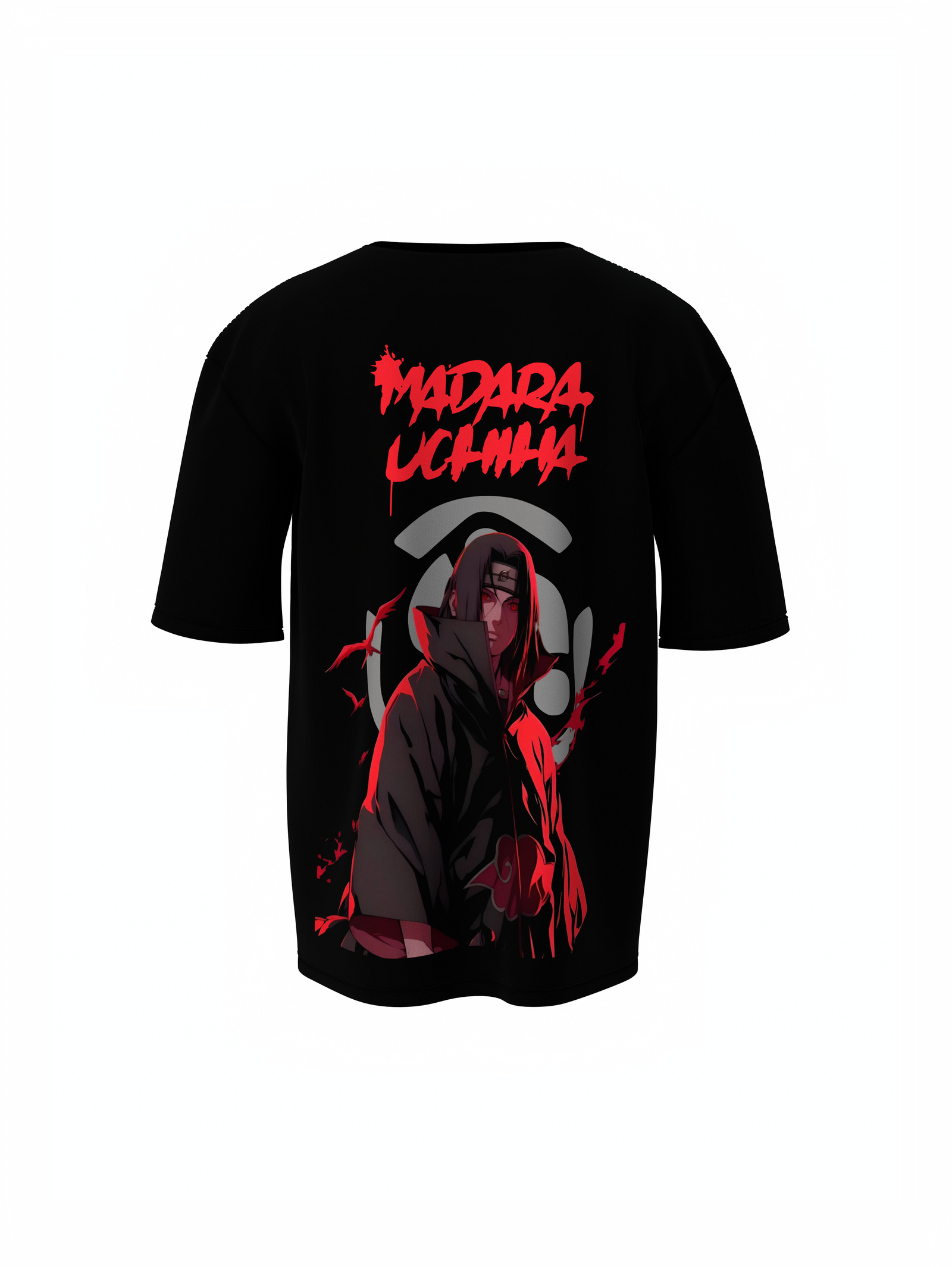 Oversized T-Shirt Rage of Madara Black Graphic Casual Wear