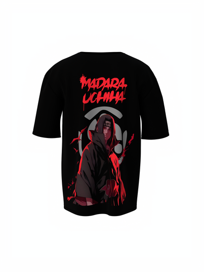 Oversized T-Shirt Rage of Madara Black Graphic Casual Wear