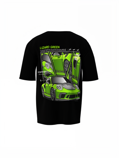 Porsche Lizard Green Oversized T-Shirt for Racing Streetwear
