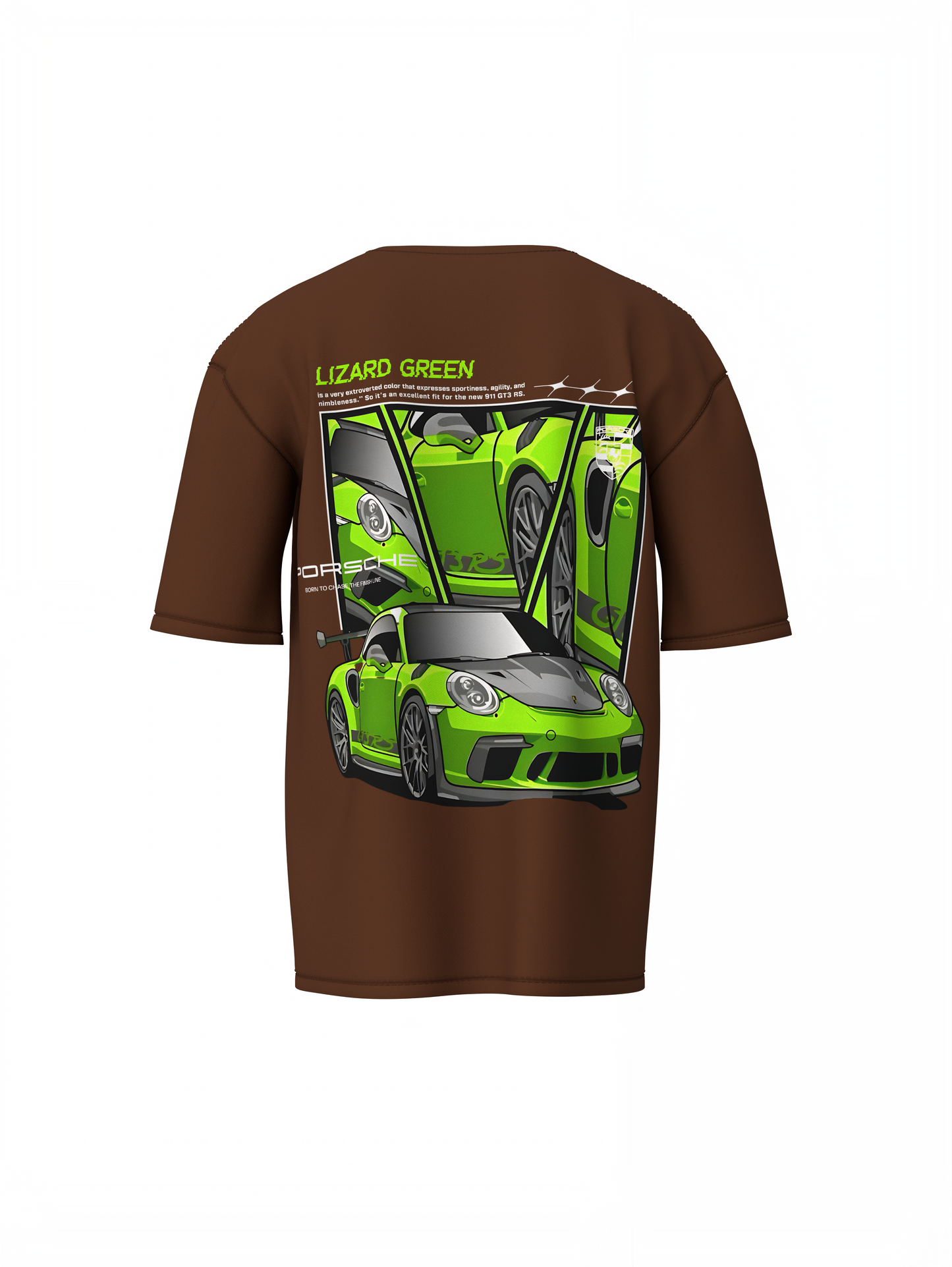 Porsche Lizard Green Oversized T-Shirt for Racing Streetwear