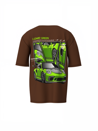 Porsche Lizard Green Oversized T-Shirt for Racing Streetwear