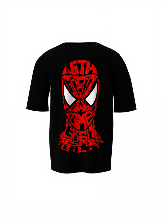 Spider Oath Statement Oversized T-Shirt Great Power Style