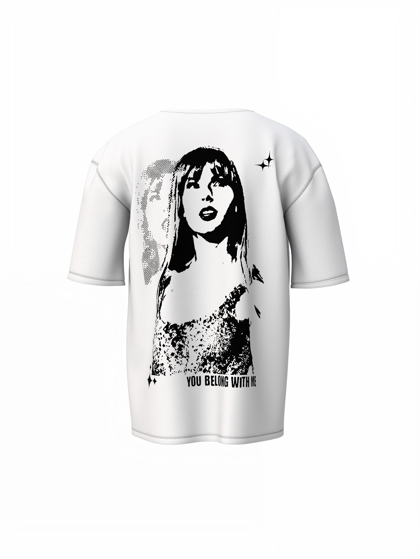 You Belong With Me Oversized T-Shirt Romantic Graphic Style