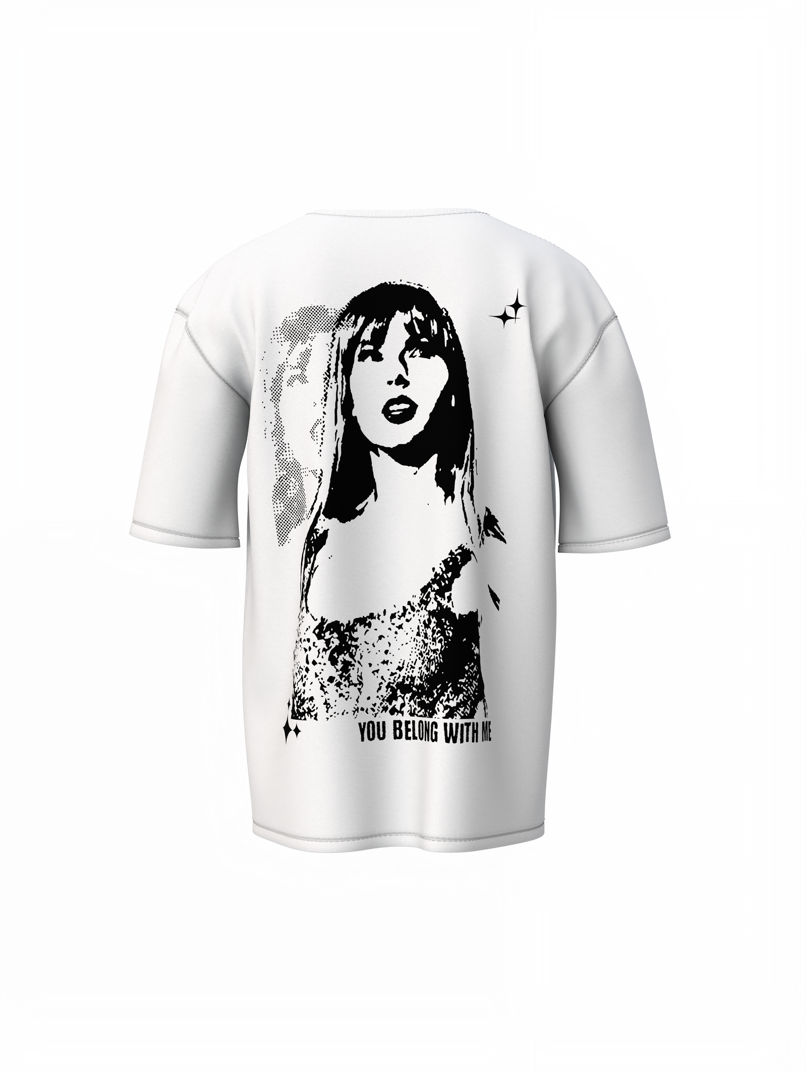 You Belong With Me Oversized T-Shirt Romantic Graphic Style