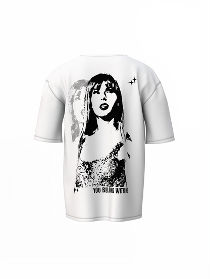 You Belong With Me Oversized T-Shirt Romantic Graphic Style