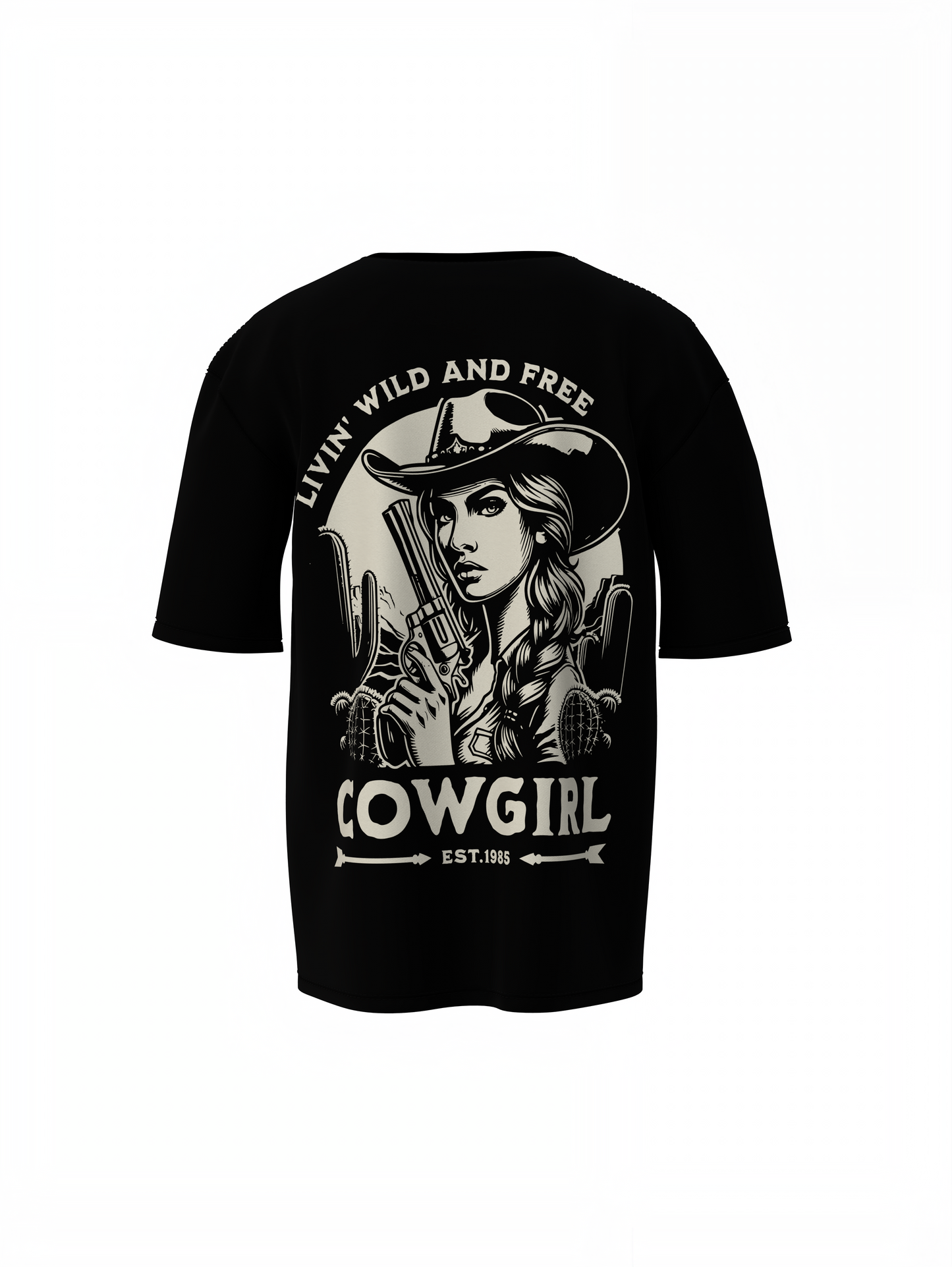 Cowgirl Oversized T-Shirt Western Style Graphic Design