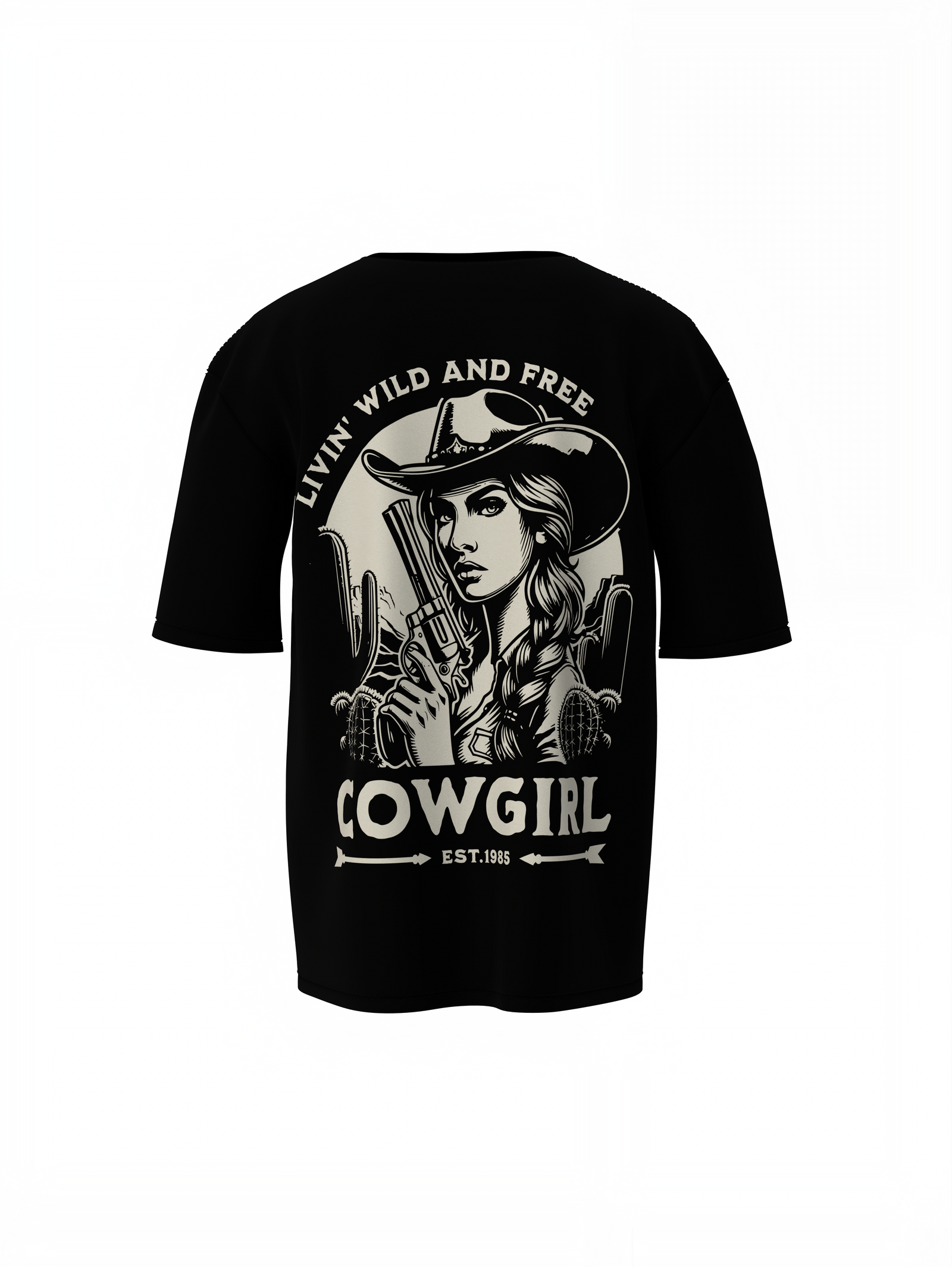 Cowgirl Oversized T-Shirt Western Style Graphic Design