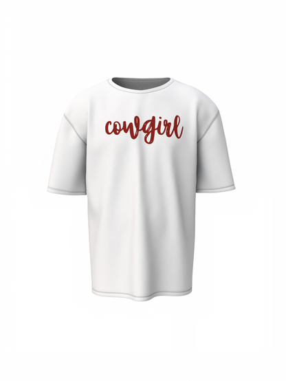Cowgirl's Love Oversized T-Shirt Western Style Graphic Tee